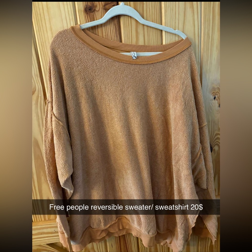Making space in my closet! Free people reversible sweatshirt tan color size xl